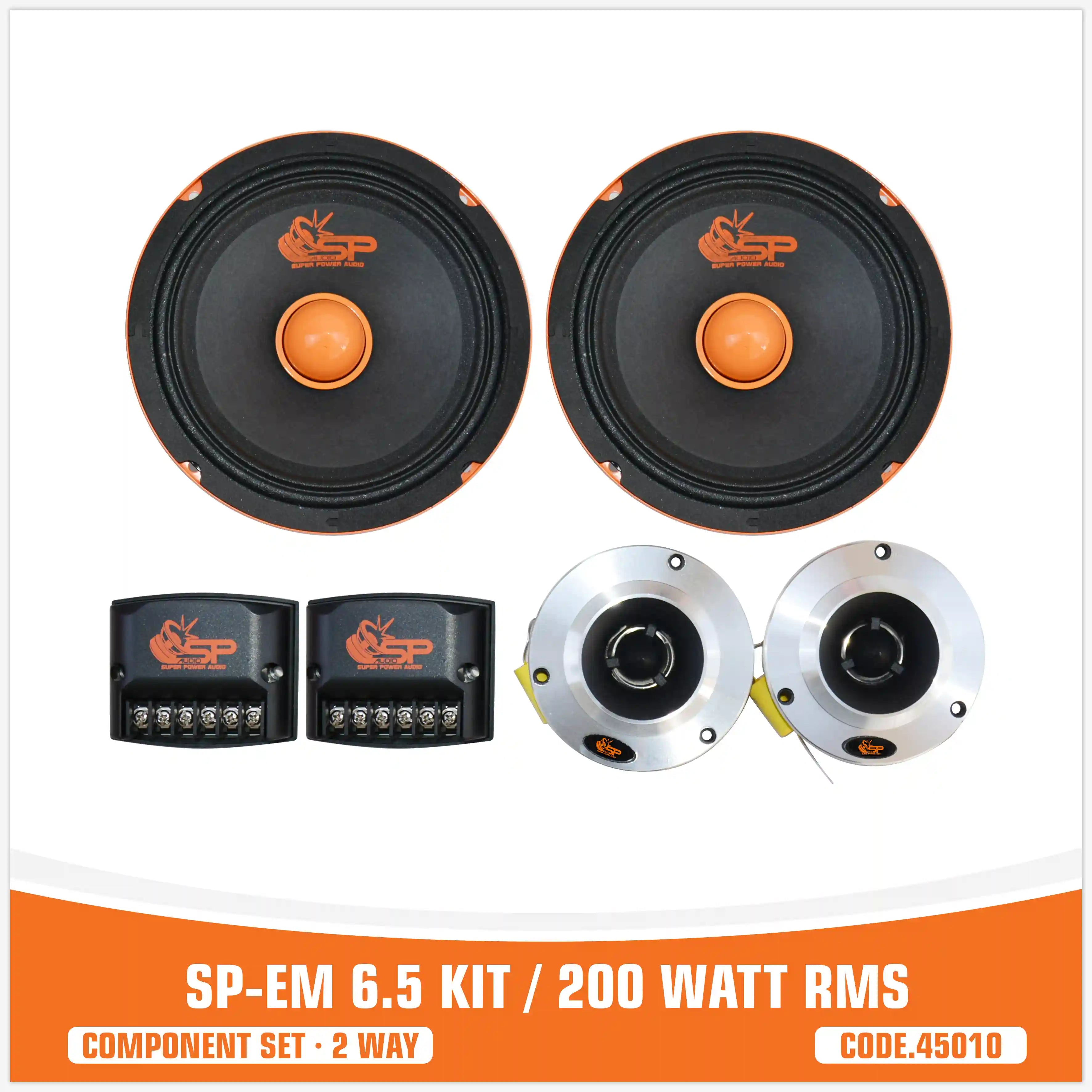 SP EM 6.5KIT 2 WAY 2 WOOFER +2 TW + 2 CROSS 200W RMS (KIT PRICE)