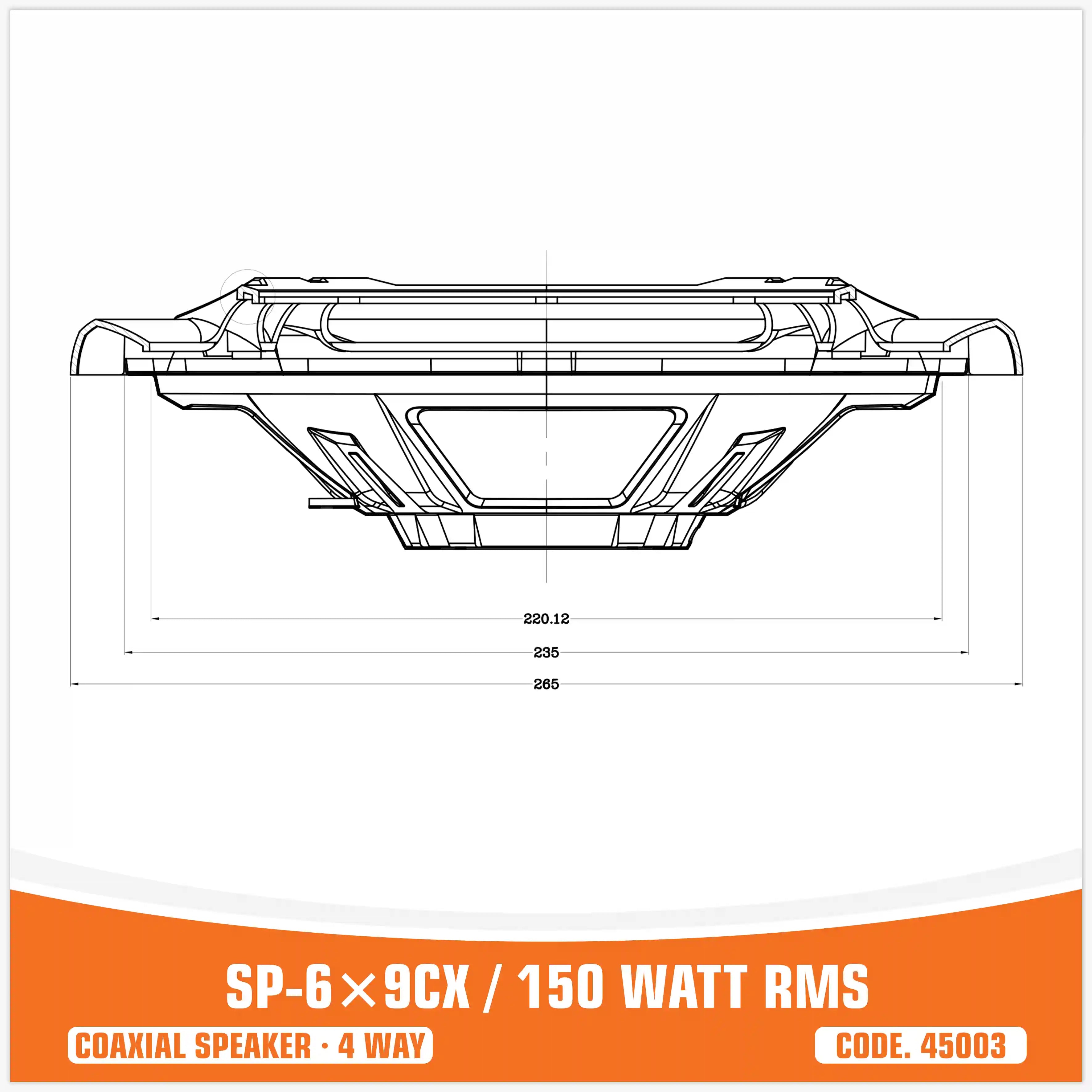 SP 6X9CX STOPAKERS COASSIALE 6X9"/16X22CM 150W RMS (PREZZO DI COPPIA)