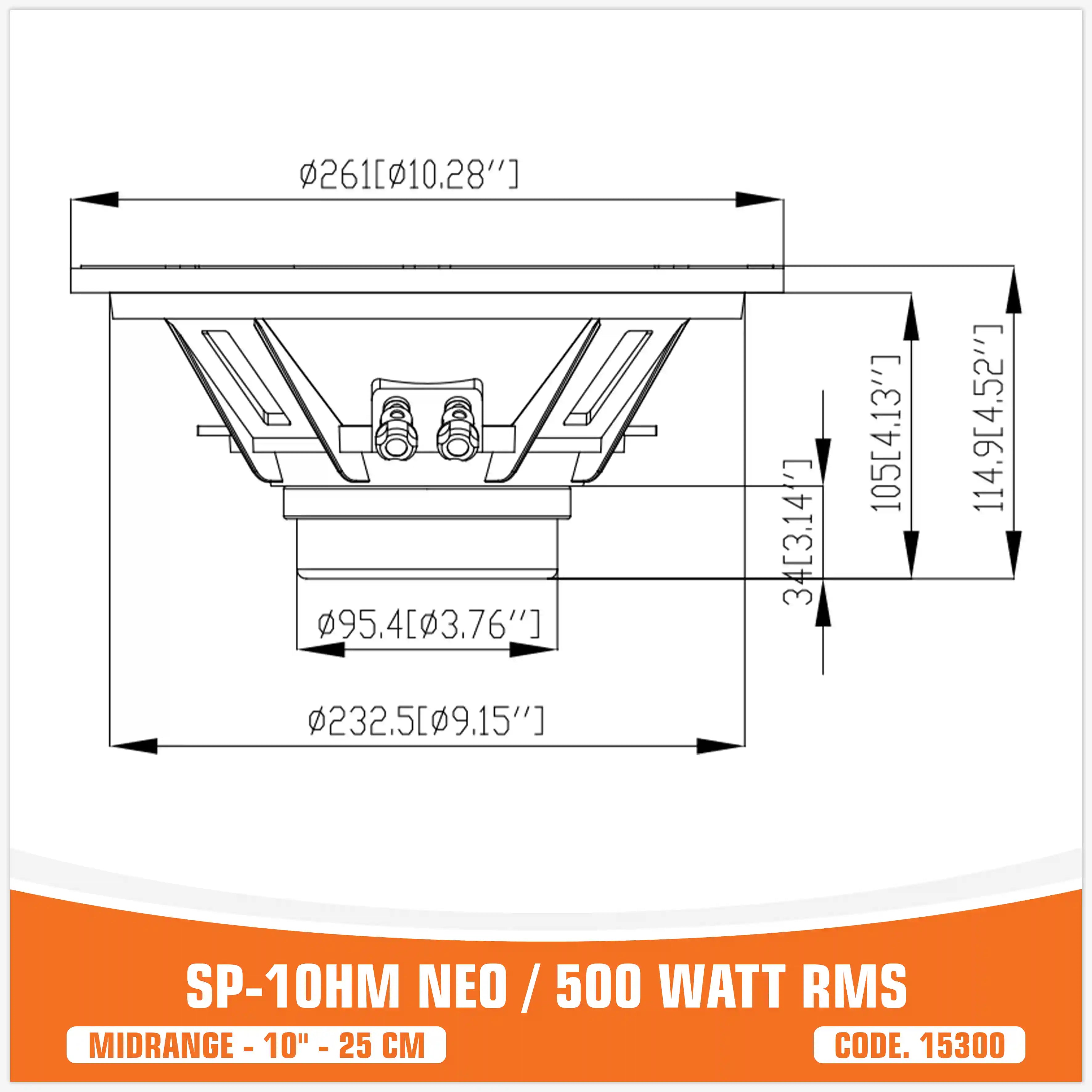 SP 10HM NEW MIDRANGE ESTREMO 10"/25CM MAGNETE NEODIMIO (PREZZO SINGOLO)