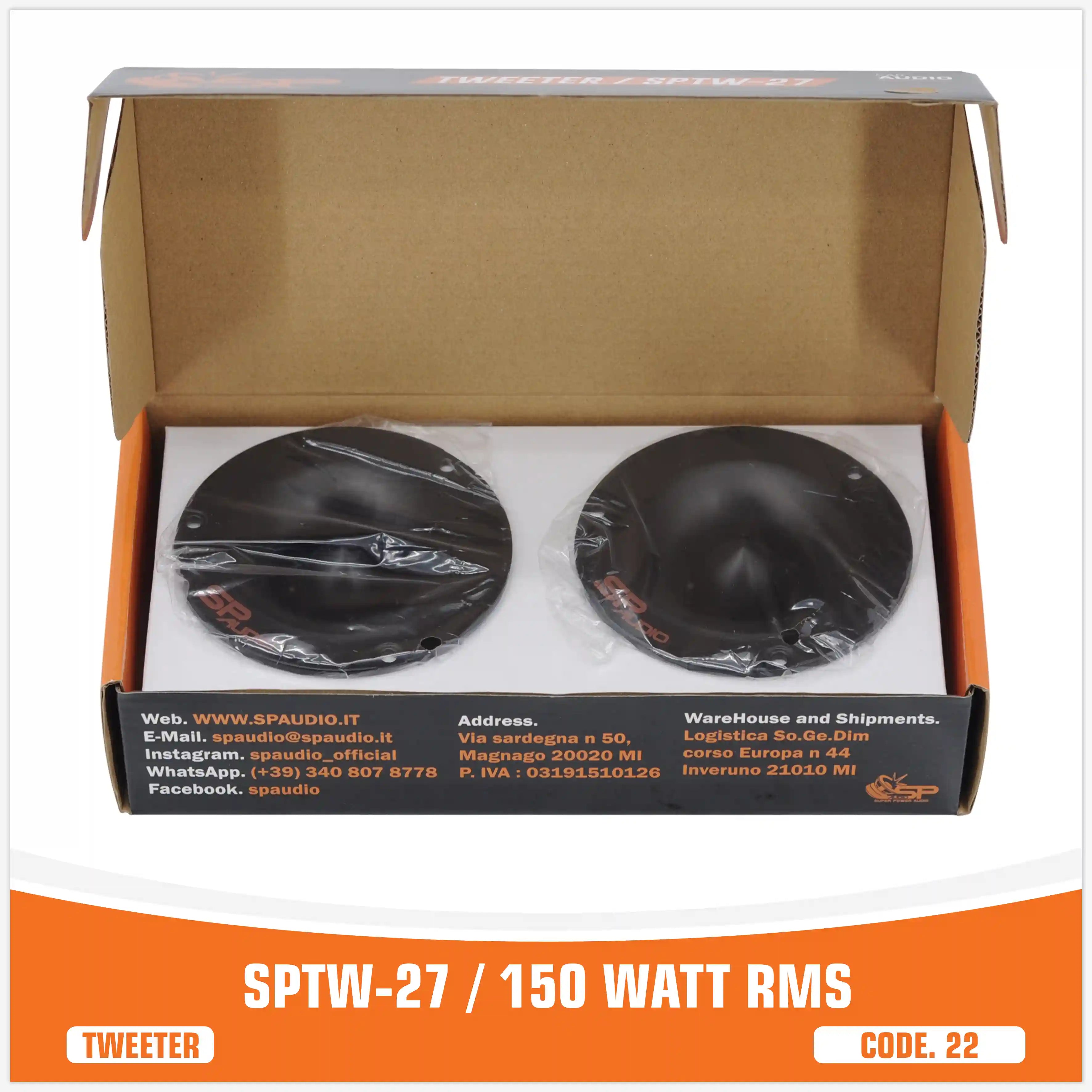 SP TW 27 TWEETER BULLET NEO MAGNETE 150W RMS (PREZZO COPPIA)