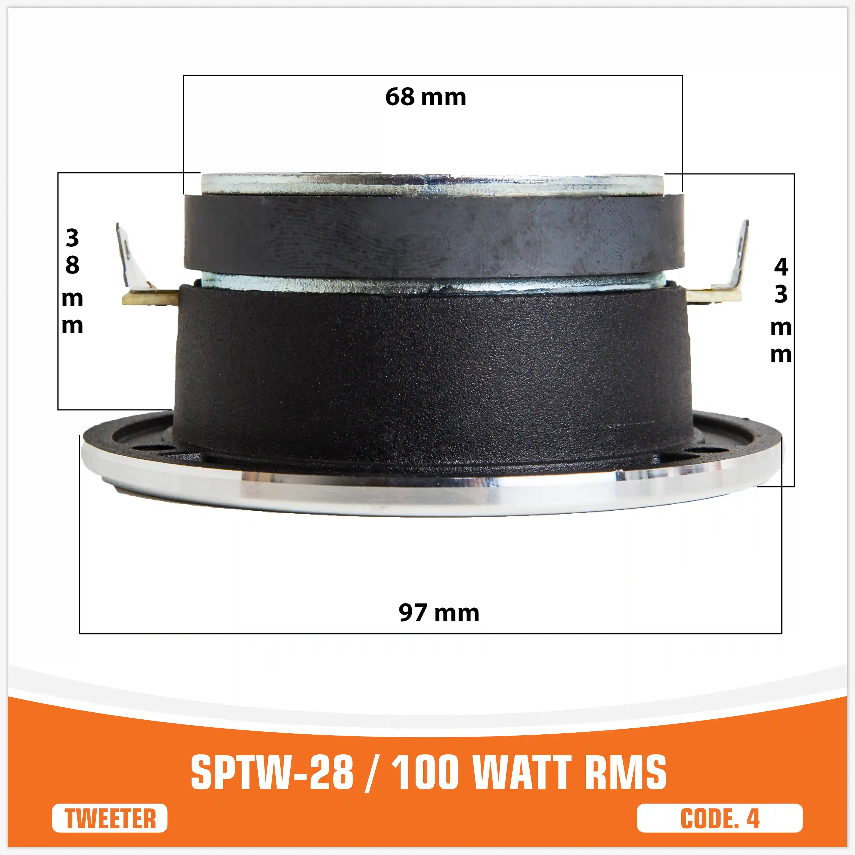 SP TW 28 TWEETER BULLET 100W RMS (PREZZO COPPIA)