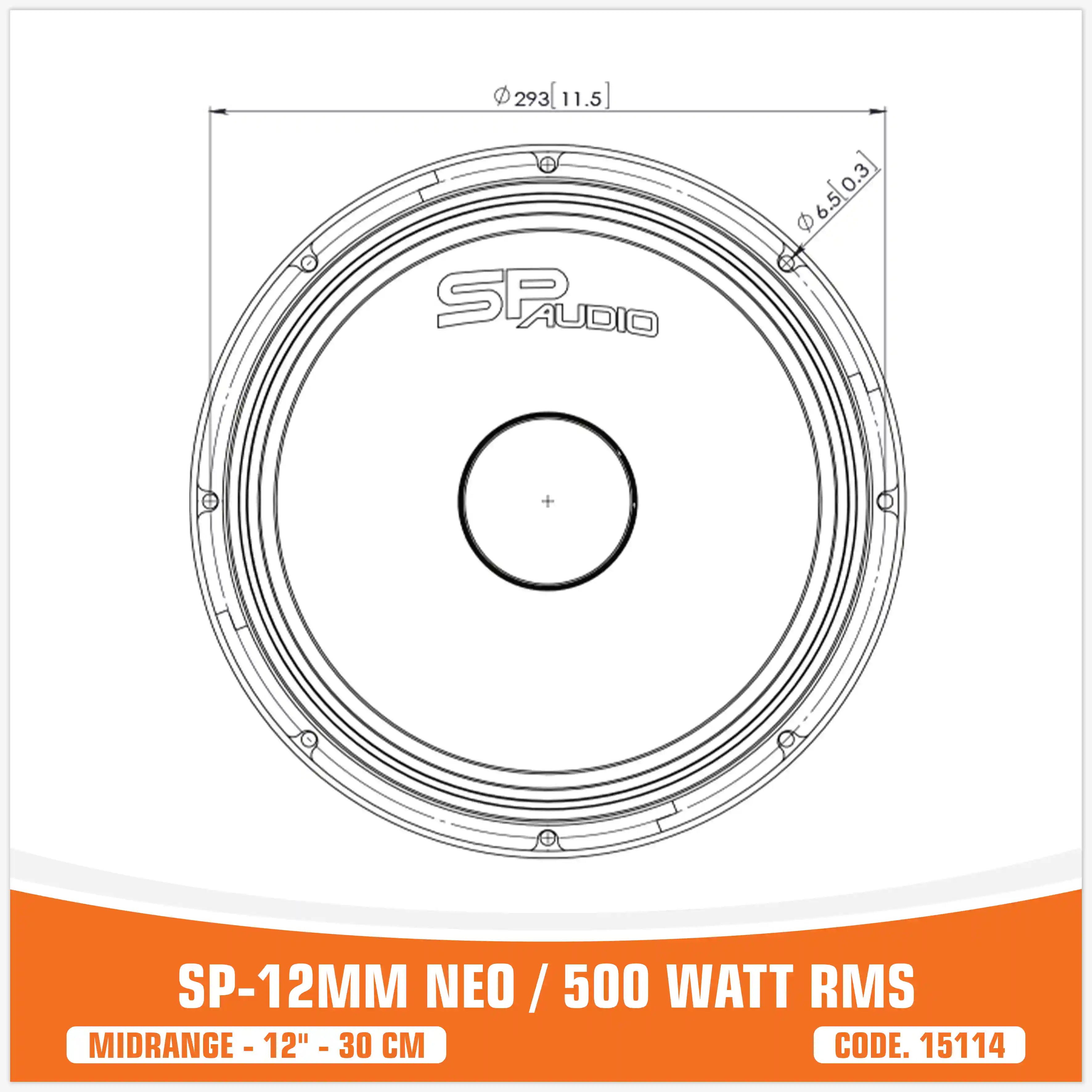 SP 12MM NEO MIDRANGE ESTREMO 12"/30CM MAGNETE NEODIMIO 500W RMS (PREZZO UNITARIO)