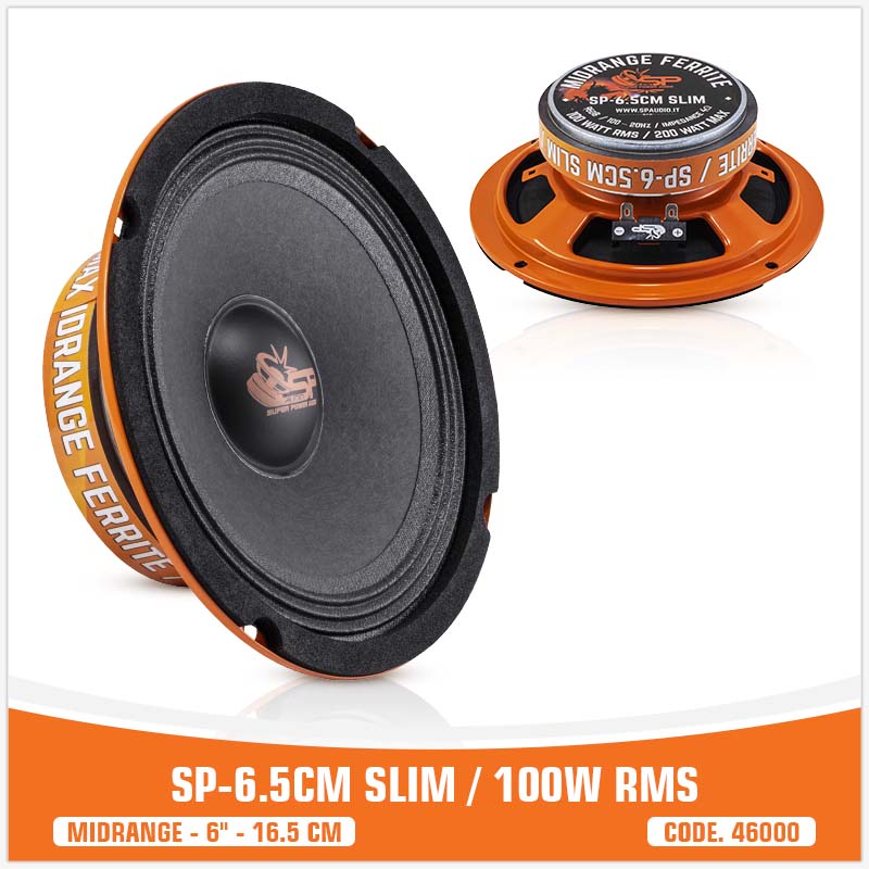 SP 6.5CM SLIM MEDIO RANGO SUPER DELGADO 6,5"/16,5CM 100W RMS (PRECIO POR PAR)