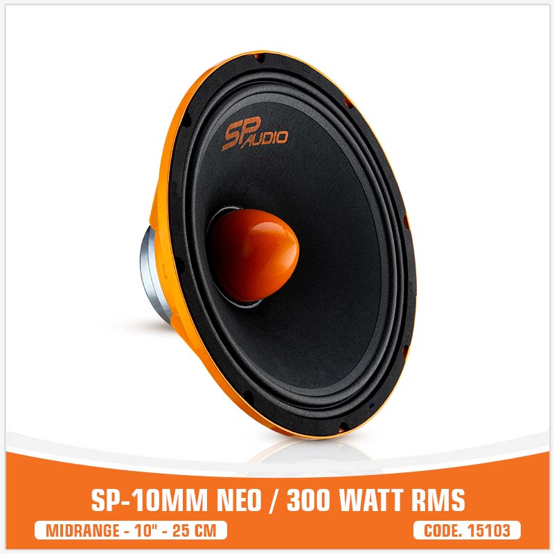 SP 10MM NEO MEDIO RANGO 10"/25CM NEO MAGNÉTICO 300W RMS (PRECIO UNITARIO)